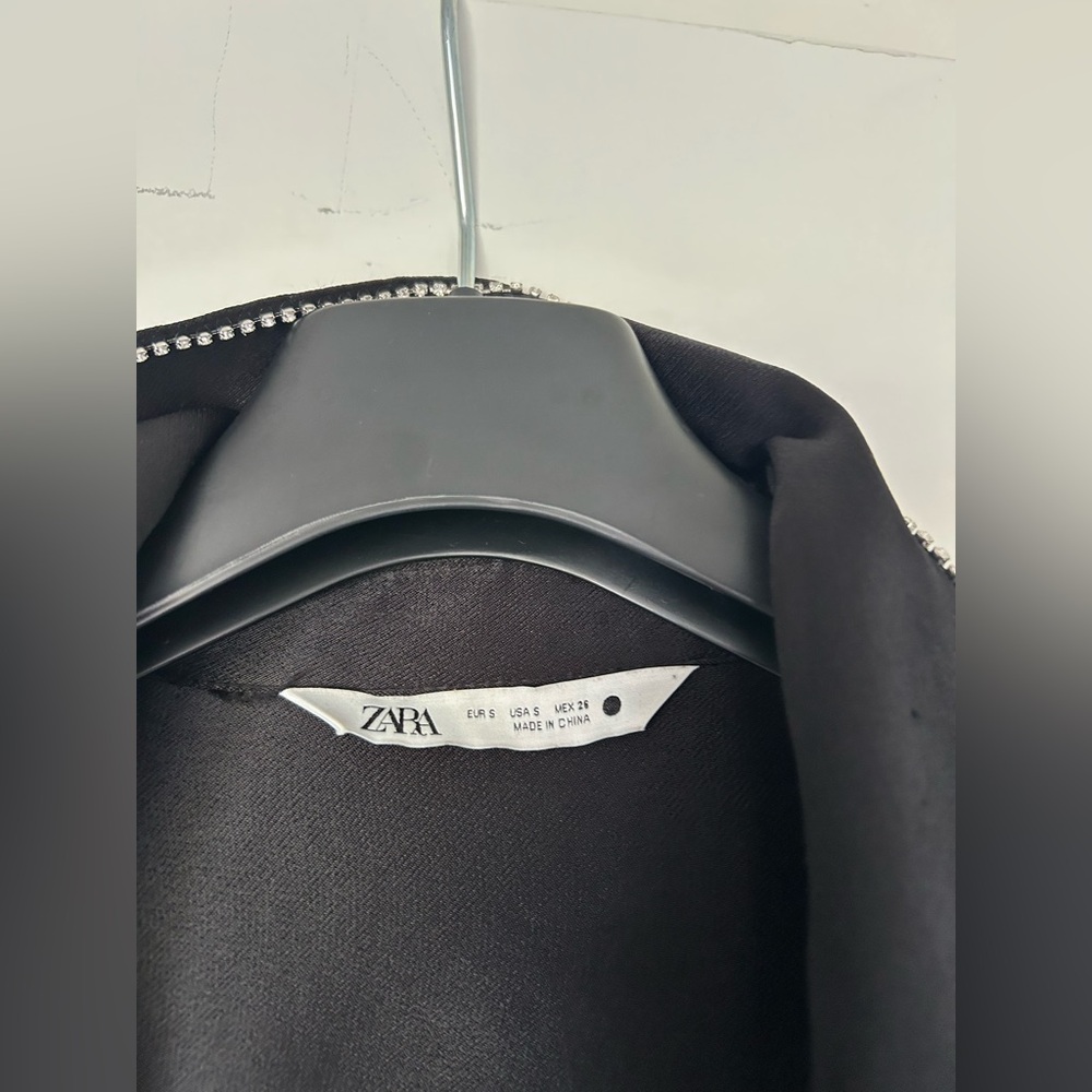 Zara Satin Effect Rhinestone Trim Blouse - Very Gently Used - size Small - Picture 8 of 8